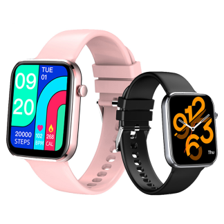 SENBONO LIFE1 ecran tactile de 1,69 pouces Moniteur de frequence cardiaque Mesure de la pression arterielle Exercice de respiration 60+ cadrans massifs IP67 etanche 30 jours de veille Montre intelligente - Rose