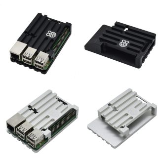 Coque metallique en alliage d'aluminium, boetier metallique, compatible avec Raspberry Pi 3 Modele B+ (plus) / 3B - Noir