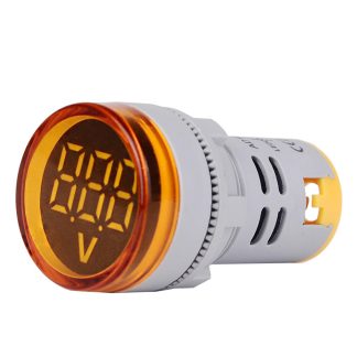 5 pcs Jaune ST16VD 22mm Taille Du Trou 6-100 VDC Voltmetre Numerique Ronde Detecteur De Tension Testeur Mini LED Indicateur De Tension Signal Signal Moniteur