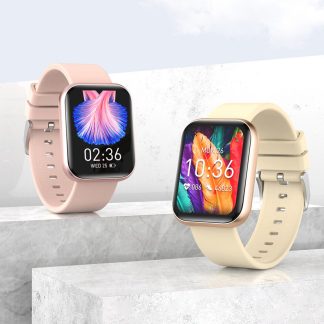 Bakeey P85 1,69 pouces IPS ecran tactile Detection de temperature Moniteur de frequence cardiaque Mesure de la pression d'oxygene dans le sang IP68 Montre intelligente etanche - Bleu