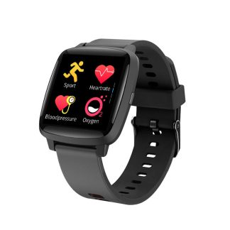 Bakeey FB09 1.3inch ecran Tactile Plein ecran Tactile Frequence Cardiaque Moniteur D'oxygene Musique Contrele Ultra-mince Montre Intelligente - Noir