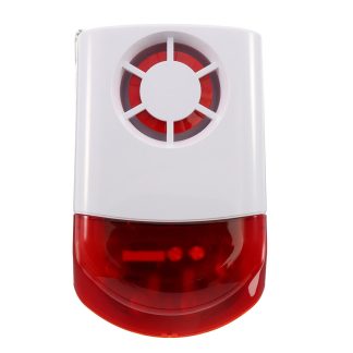 DY-JH100B Sirene exterieure alarme de securite 120dB alarme sonore LED Flash UE prise 433Mhz
