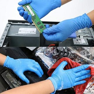 100pcs HOCOSY gants en nitrile, gants jetables, 100 pieces sans poudre, gants d'examen jetables sans latex - Bleu m