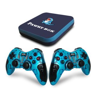 Pawky Box Amlogic A905 Android TV Box 256GB 50000 Jeux Wifi TV Console de jeu pour PSP PS1 N64 DC Gams Retro Player H.264 HD Sortie - Bleu fonce