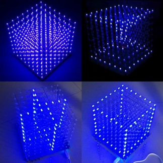 Geekcreite 8x8x8 Kit DIY de LED Cube 3D Lumiere Bleu Carre LED Electronic