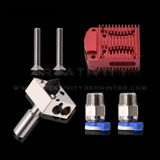 Creativitye Hotend Parts 2 en 1 Hotend Kit CR10 Bloc chauffant plaque cuivre Buse de 0,4 mm Extrudeuse de filament de 1,75 mm pour imprimante 3D Titan MK8 - Set 3