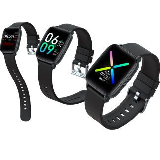 [Health Tracker] Bakeey Y93 1,3 pouces Full Touch Frequence cardiaque en temps reel Pression arterielle Gestion du sport 220mAh Long Batterie Life IP68 Montre intelligente etanche - Noir