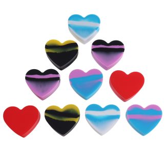 10 pieces 17 ml motif de coeur Mini Portable Silicone bijoux anneau boucles d'oreilles boete de rangement Pigment conteneur pilule taie e pilules