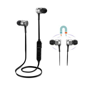 ecouteur bluetooth de contrele filaire e forte adherence magnetique G3 Sport avec microphone - or blanc