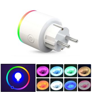 XS-SSA12 AC100-250V 16A EU electricite statistiques RGB scene lumiere intelligente Wifi prise telephone portable minuterie interrupteur