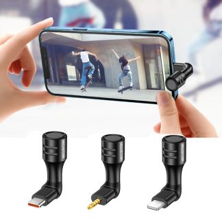 LEDISTAR MD-3 3.5mm / Type-C Microphone stereo sans fil e condensateur Plug and Play pour telephone portable pour iPhone 12 pour Samsung Galaxy Note S20 ultra Huawei Mate40 OnePlus 8 Pro - Interface de 3,5 mm