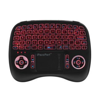 iPazzPort KP-810-21T-RGB italien trois couleurs retro-eclaire mini clavier touchpad airmouse