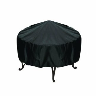 Patio Round Fire Pit Cover Grill etanche BBQ Cooking Protector Noir - 204 * 60 cm