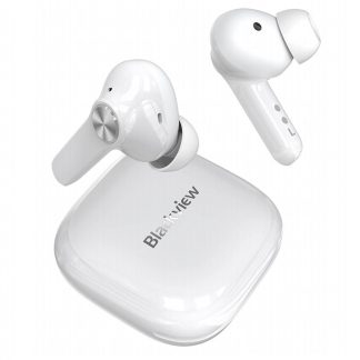 Blackview AirBuds 5 Pro TWS Bluetooth 5.0 ecouteurs Dual Active Reduction du bruit Stereo Basse HD Appels IPX7 Casque etanche avec micro - Blanc