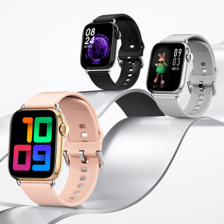 [cadran dynamique 3D] Bakeey QY03 1,7 pouces ecran tactile moniteur d'oxygene sanguin de frequence cardiaque montre personnalisee visages IP68 etanche BT5.0 montre intelligente - Rose