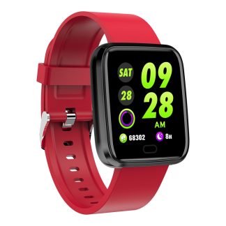 XANESe TD08 Bracelet de sport avec podometre etanche pour montre intelligente e ecran tactile 1,3 '' - b Rouge