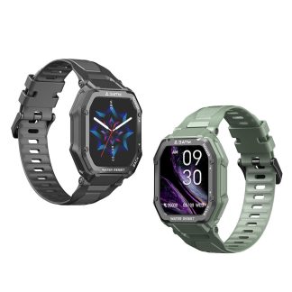 [Affichage 1.70 pouces HD] Bakeey C16 Dymanic UI 20 Modes Sport Montre Frequence Cardiaque Tensiometre 128M Grande Memoire Montre Intelligente - Noir