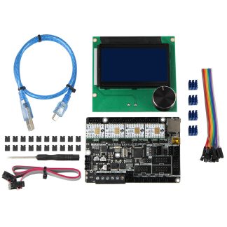 MKS Robin E3D V1.0 + 4Pcs TMC2225 Pilote de moteur pas e pas + 12864 LCD Kit d'ecran pour imprimante 3D Creality 3D Ender-3 CR-10 Series