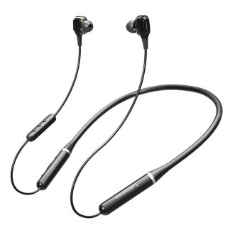 [Dual Dynamic Drivers] Lenovo XE66 Pro bluetooth 5.0 ecouteur HiFi Stereo Long Batterie Life Magnetic Sports Tour de cou sans fil avec micro - Noir