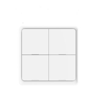 MoesHouse 4 Gang Tuya ZB contreleur de bouton poussoir de commutateur de scene sans fil 12 Batterie Scenario d'automatisation alimente pour appareils Tuya