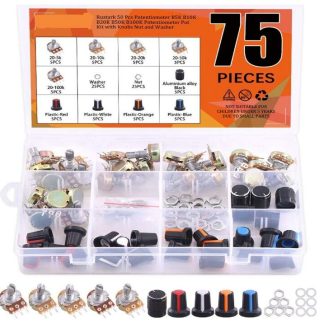 75 potentiometres B5K B10K B20K B50K B100K ohm Kit de potentiometre de contrele de Volume e cene rotatif lineaire unique