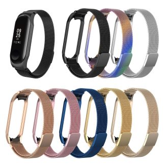 Bakeey Full Steel Milan Colorful Montre Bande pour Xiaomi Mi Band 3 Montre Intelligente Non original - Rose rouge