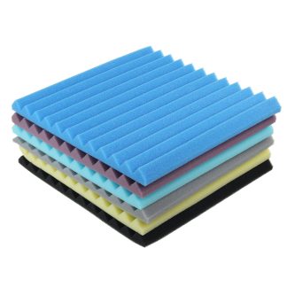 16 pieces insonorisation cales panneaux acoustiques carreaux isolation mousses e cellules fermees - Noir