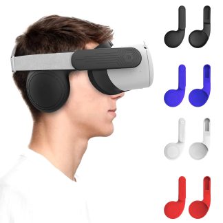 Casque Hibloks VR Cache-oreilles en Silicone Cache-oreilles antibruit ameliorant la Solution sonore pour les accessoires Oculus Quest 2 VR - Rouge