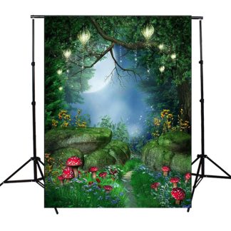 Fairy Tale World Green Forest Photographie Fond Tissu Toile Prototype