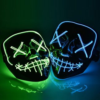 Halloween LED Masque Purge Masques election Mascara Costume DJ Party Light Up Masques Glow In Dark 10 couleurs e choisir - Orange