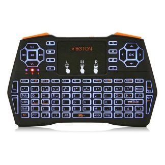 Viboton i8 Plus tricolore retro-eclaire espagnol 2.4G sans fil Mini pave tactile clavier Air Mouse Airmouse pour TV Box Mini PC Smart TV