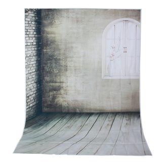 1.5x2.1m fenetres cintrees mur gris tir studio de photographie de non-tisse backdrop