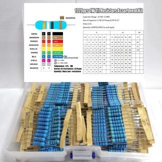1220Pcs 122Values x 10Pcs 1W 1% 0.33 ~ 2.2M Ohm Kit d'assortiment de resistances e film metallique - sans boete