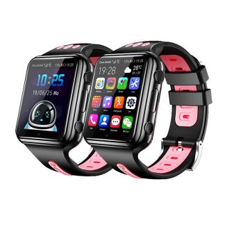 Bakeey W5 4G Enfants Montre Intelligente 1,54 pouces ecran Tactile GPS + WiFi + LBS Position SOS Double Camera etanche 1080mAh Enfants Montre Intelligente Telephone - Noir