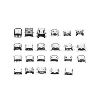 240pcs 24 modeles prise de connecteur micro USB pour MP3 / 4/5 avec boete
