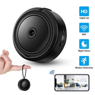 HD 1080P Mini camera WiFi poche corps camera moniteur e distance CCTV Webcam video sans fil IR Vision nocturne securite e domicile DVR camescope - Noir