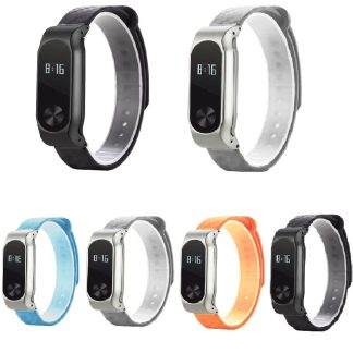 Bakeey bracelet de bracelet de remplacement de fibre de carbone en metal Bracelet pour Xiaomi Miband 2 - Orange