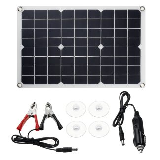 20W 18V panneau solaire etanche haute efficacite USB Kit d'energie solaire monocristallin chargeur solaire portable pour Kit d'energie solaire de voiture exterieure