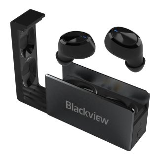 Blackview AirBuds 2 ecouteurs Sans Fil Bluetooth 5.0 Casque Stereo etanche TWS Assistant Vocal Dynamique 8mm avec Boete de Charge Microphone - Noir