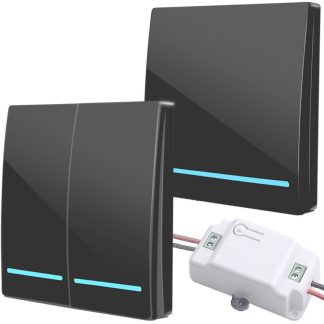 Bakeey 1/2/3 Gang 433 Mhz interrupteur mural sans fil intelligent LED indicateur interrupteur mural tactile pour maison intelligente - Blanc Recepteur RF433