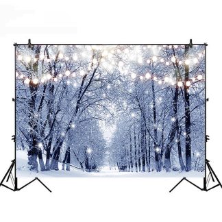 5x3FT 7x5FT 8x6FT Bande blanche Hiver Neige Foret Rue Photographie Prise de vue en exterieur Fond Studio Prop - 1.5x2.1m