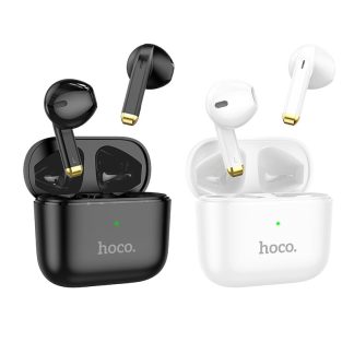 HOCO EW08 TWS casque bluetooth BT5.0 casque sans fil longue duree HiFi stereo puissant basse faible latence ecouteur avec micro - Blanc