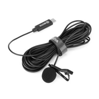 BOYA BY-M3 Lavalier Lapel Microphone Mini Micro Omnidirectionnel Simple Tete 6 metres Ceble pour USB Type-C Concevoir un Smartphone Android pour iPad Pro, pour Mac ordinateur
