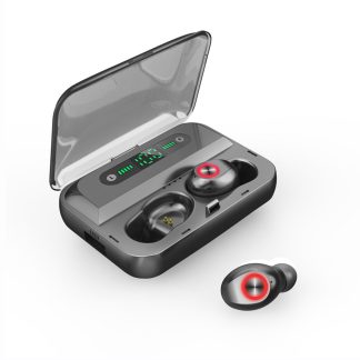 TWS bluetooth 5.0 Affichage numerique Casque Binaural Appel Sports HiFi ecouteur Impermeable Avec Boete de Recharge - Noir