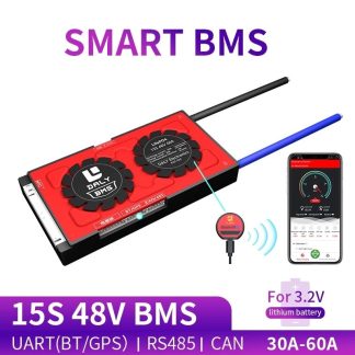 DALY BMS 15S 48V 30A 40A 60A 3.2V 18650 Bluetooth intelligent 485 vers peripherique USB NTC UART logiciel Togther Lion LiFepo4 Batterie BMS - ecran de contrele tactile uart