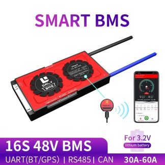 DALY BMS 16S 48V 30A 40A 60A 3.2V 18650 Bluetooth 485 vers peripherique USB NTC UART logiciel Togther Lion LiFepo4 Batterie BMS - 40a com uart bt