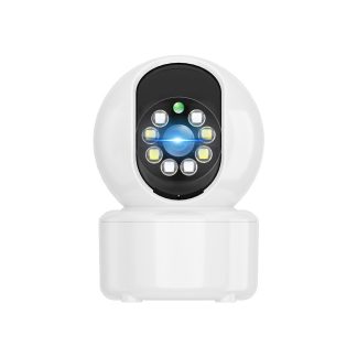 Guudgo 1080P 8 LED Interieur PTZ WIFI Camera IP Audio bidirectionnel Camera Wifi Stockage en nuage etanche Vision nocturne CCTV Video Double source de lumiere Moniteur pour bebe - Prise UE