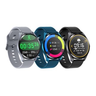 Bakeey T88 traqueur de temperature corporelle interrupteur multi-cadran 320x320 Pixels bracelet pression arterielle moniteur d'oxygene previsions meteo montre intelligente - Noir