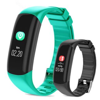 Bakeey P7 0.96 pouces pression arterielle frequence cardiaque moniteur de sommeil Tracker Fitness Sport bracelet intelligent - Noir
