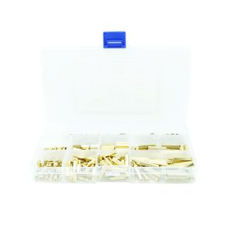 300 pieces M3 * 5mm-M3 * 20 + 6MM Kit de vis de colonne en cuivre e double passage boete de combinaison de colonne en cuivre hexagonale e tete unique